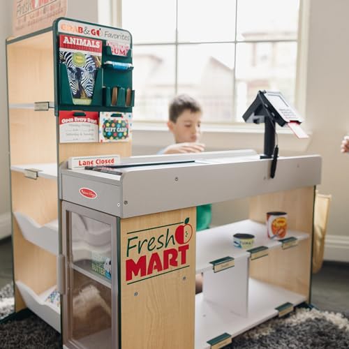Fresh Mart: Freestanding Wooden Grocery Playstand by Melissa & Doug – Eco-Friendly Toy Store for Ages 3+