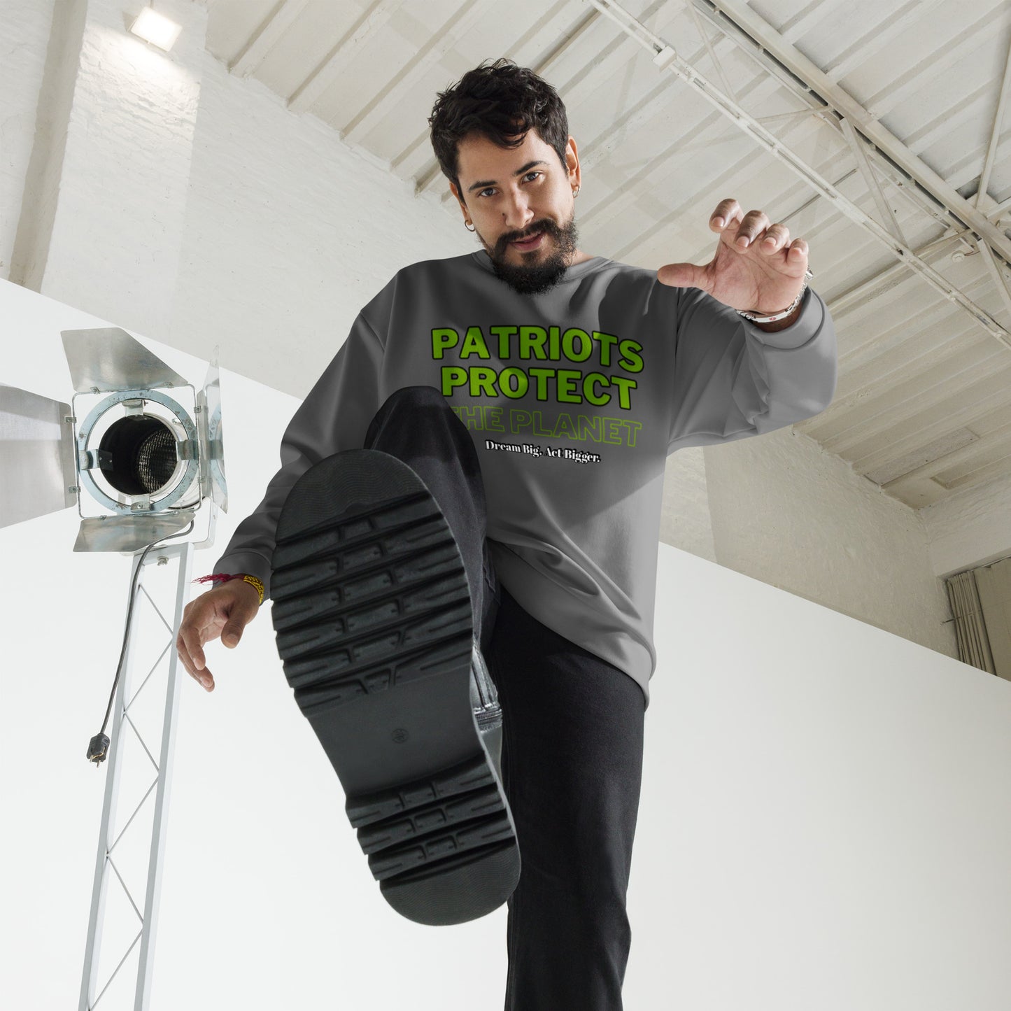 Eco-Patriot Unisex Sweatshirt – Sustainable & Recycled Materials with Patriots Protect the Planet