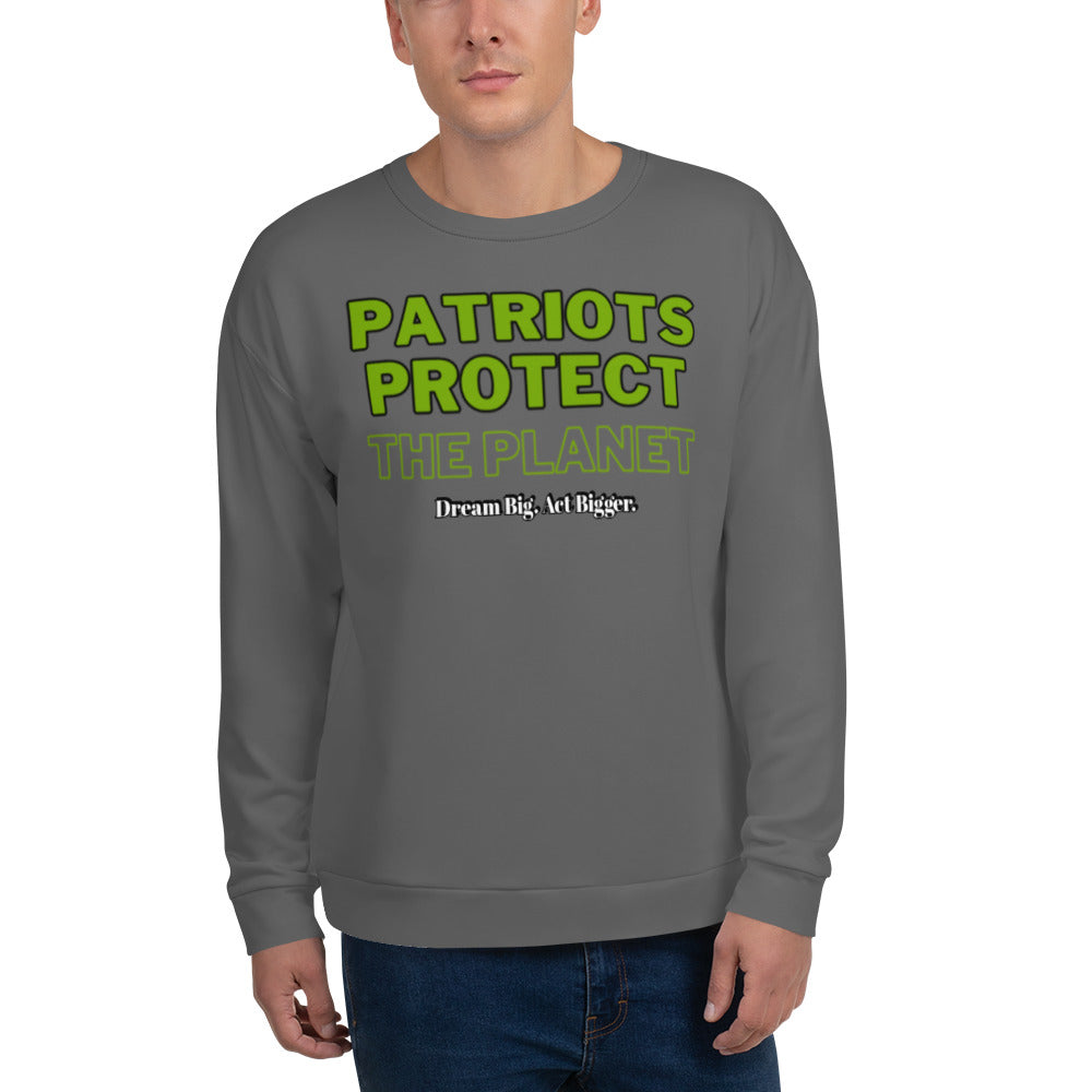 Eco-Patriot Unisex Sweatshirt – Sustainable & Recycled Materials with Patriots Protect the Planet