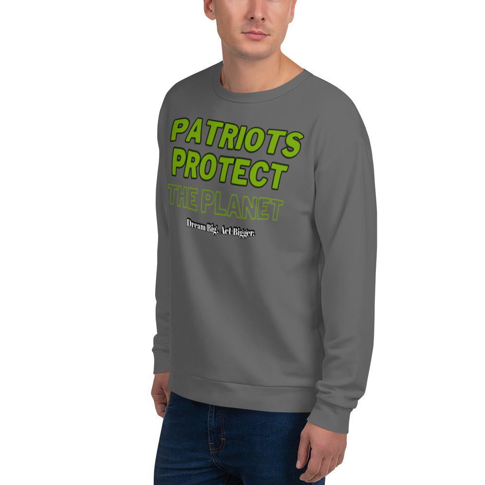 Eco-Patriot Unisex Sweatshirt – Sustainable & Recycled Materials with Patriots Protect the Planet