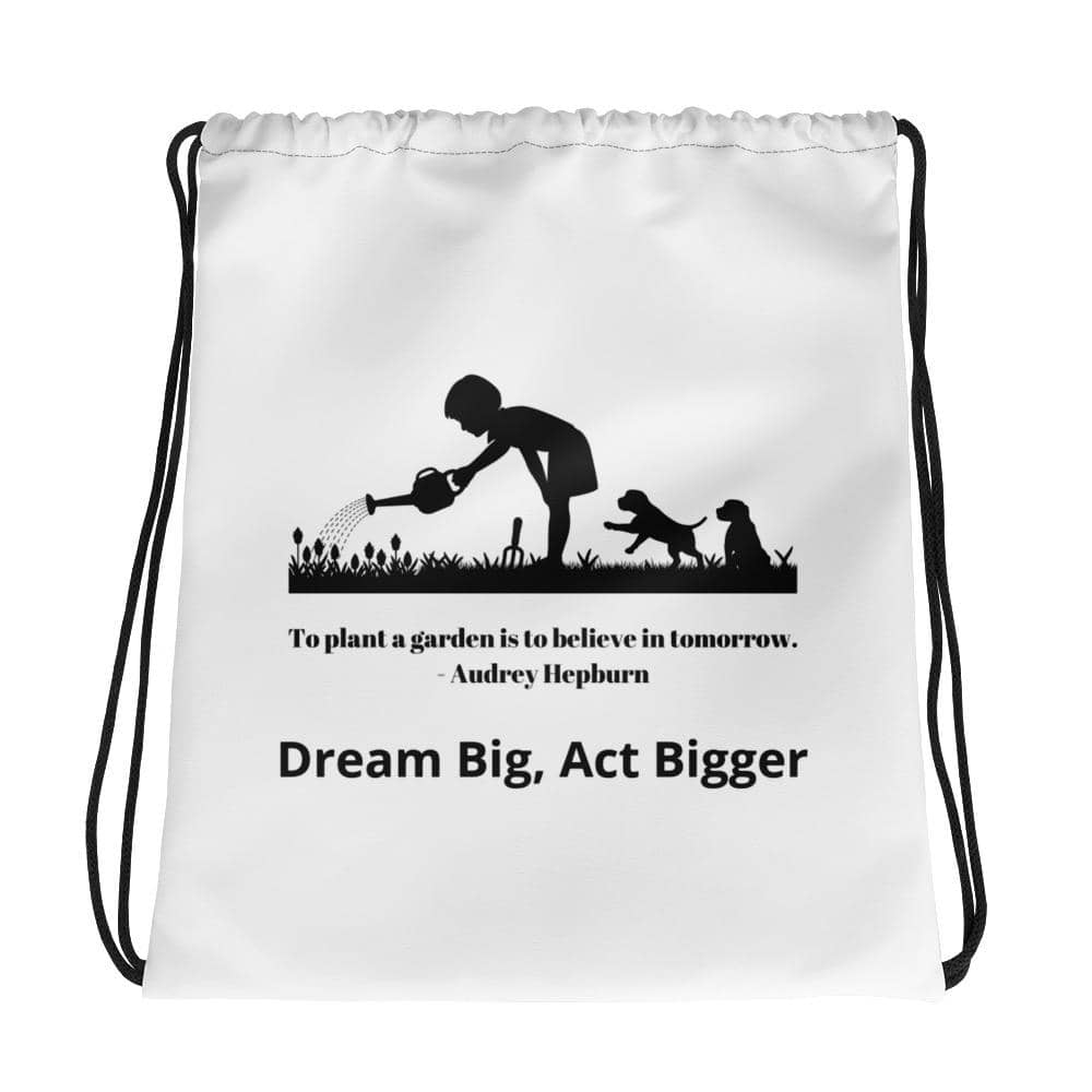 Gardening With Audrey Drawstring Bag | Drawstring Bag | Earth Rebirth