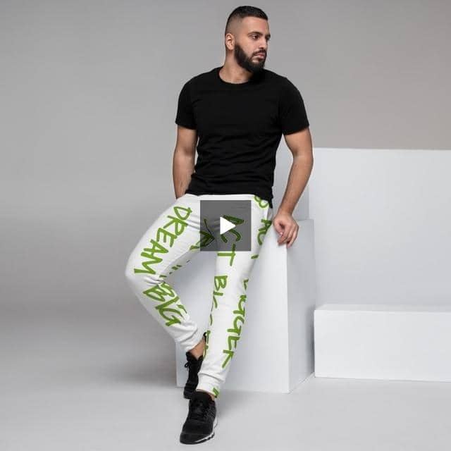 Men's Joggers w/ All-Over Print: Dream Big, Act Bigger - Earth Rebirth