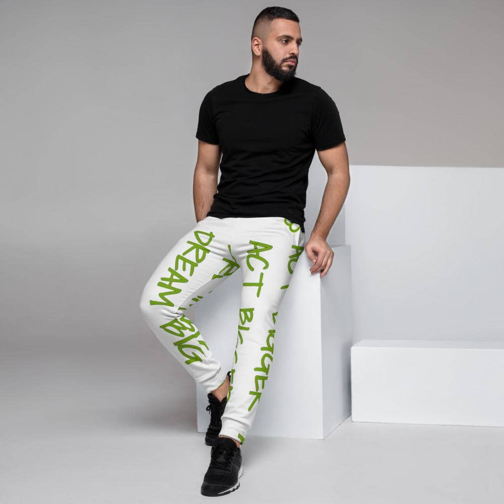 Men's Joggers w/ All-Over Print: Dream Big, Act Bigger - Earth Rebirth