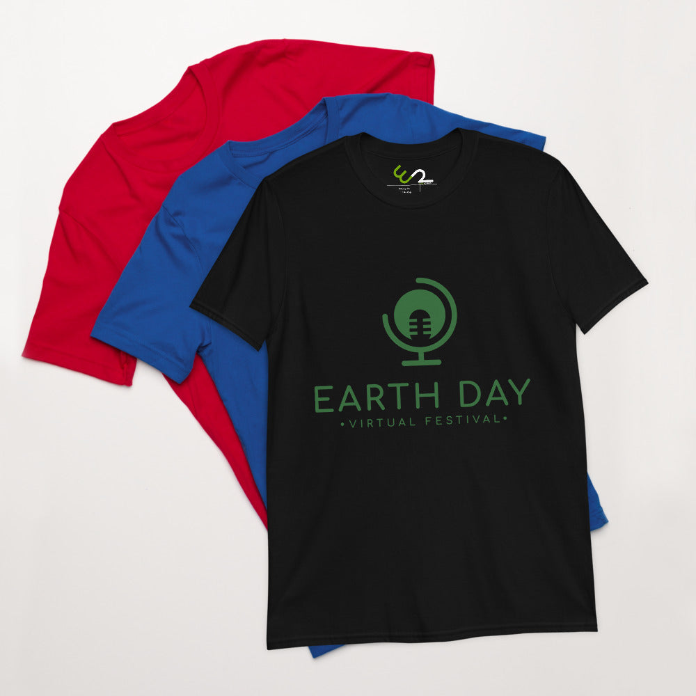 Earth Day Virtual Festival Microphone Short-Sleeve Unisex T-Shirt - Earth Rebirth