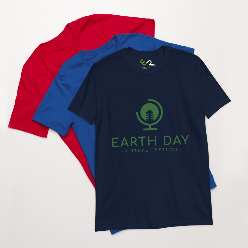 Earth Day Virtual Festival Microphone Short-Sleeve Unisex T-Shirt - Earth Rebirth