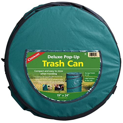 Trash Battle Bag: 29.5 Gallon Green Pop-Up Trash Can - Collapsible Garbage Bin for Eco-Conscious Camping and Outdoor Activities, Heavy-Duty